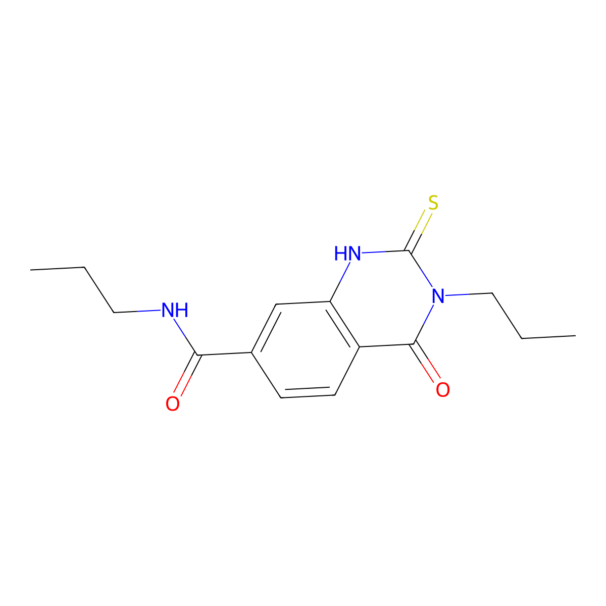 4-oxo-N,3-dipropyl-2-sulfanylidene-1H-quinazoline-7-carboxamide molecular structure, CAS 403727-69-5