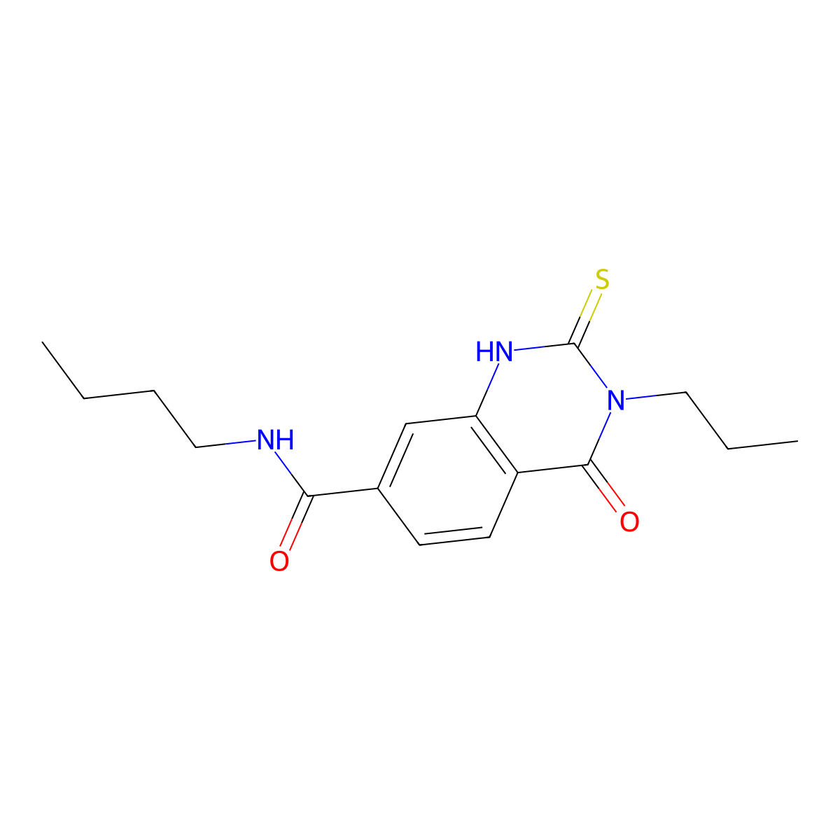 N-butyl-4-oxo-3-propyl-2-sulfanylidene-1H-quinazoline-7-carboxamide molecular structure, CAS 403727-71-9