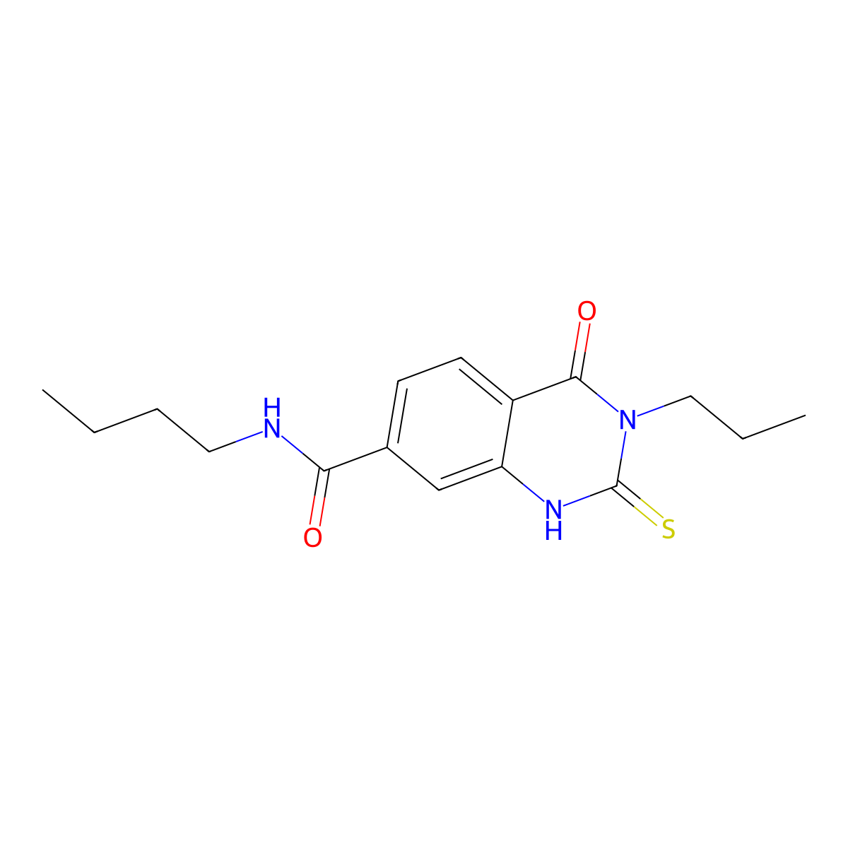 N-butyl-4-oxo-3-propyl-2-sulfanylidene-1H-quinazoline-7-carboxamide molecular structure, CAS 403727-71-9