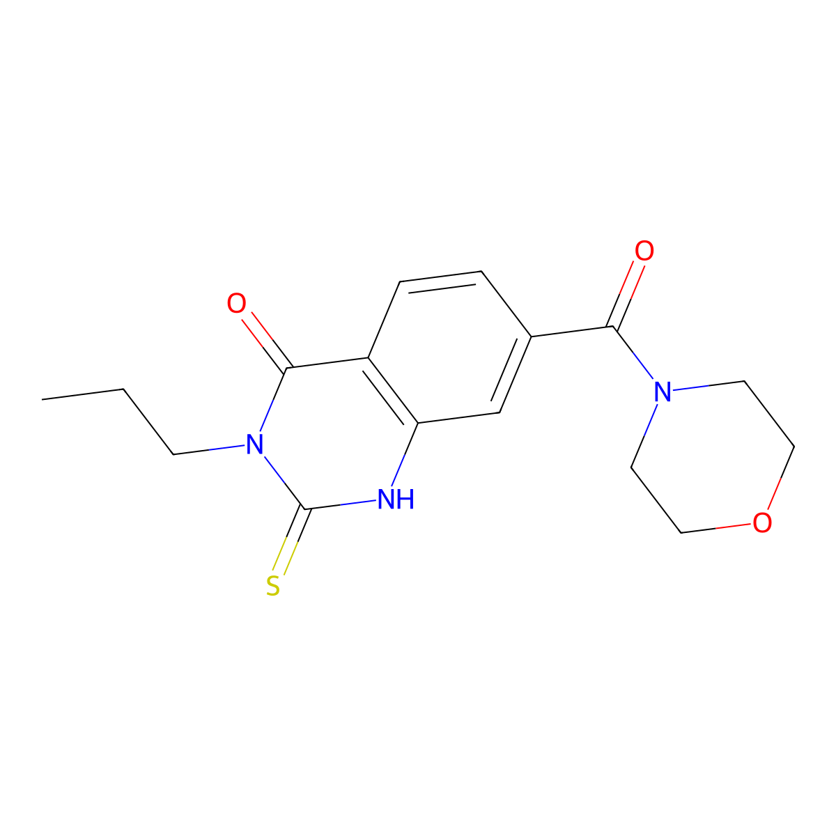 7-(morpholine-4-carbonyl)-3-propyl-2-sulfanylidene-1H-quinazolin-4-one molecular structure, CAS 403727-72-0