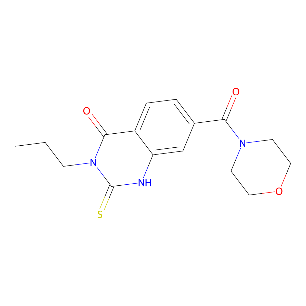 7-(morpholine-4-carbonyl)-3-propyl-2-sulfanylidene-1H-quinazolin-4-one molecular structure, CAS 403727-72-0