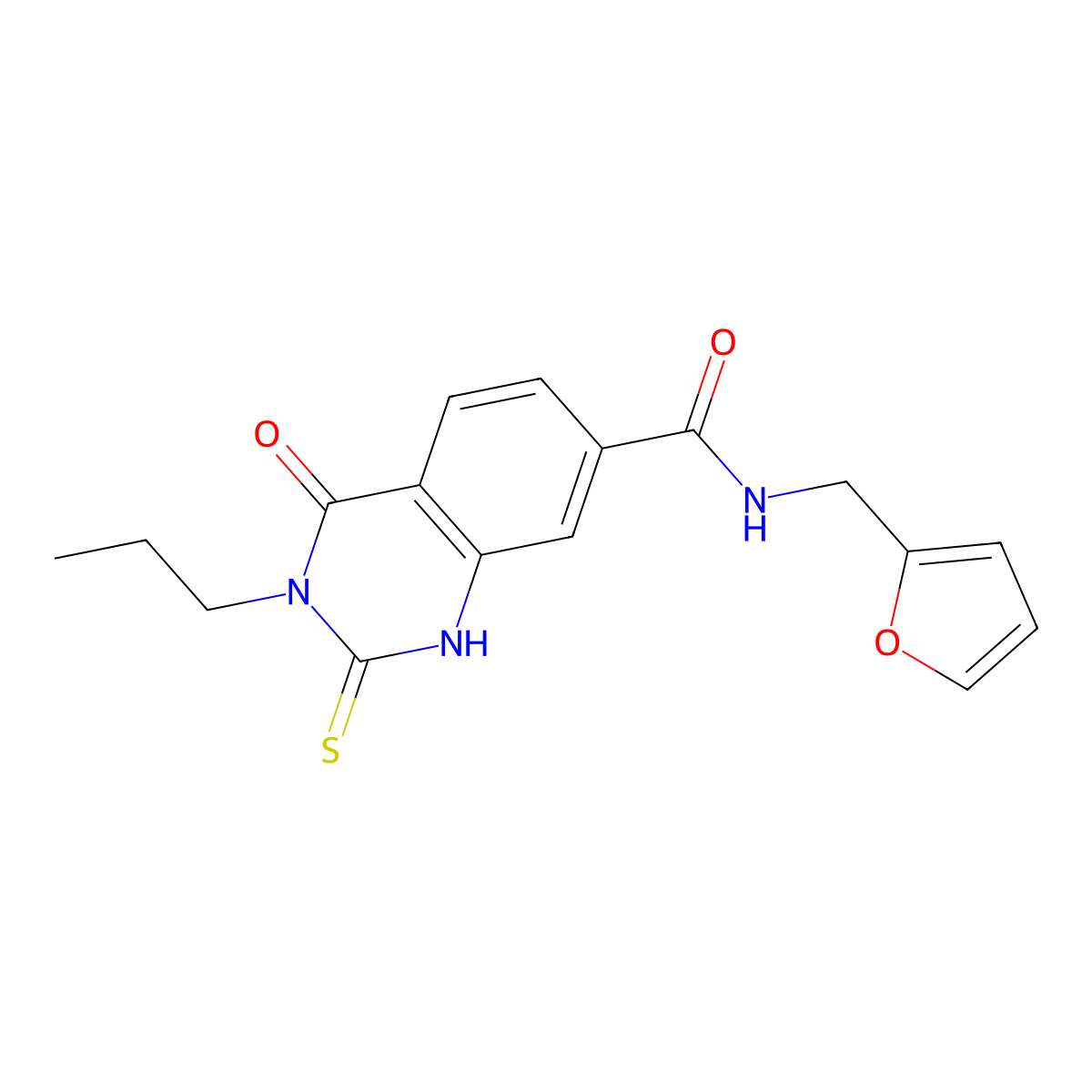N-(furan-2-ylmethyl)-4-oxo-3-propyl-2-sulfanylidene-1H-quinazoline-7-carboxamide molecular structure, CAS 403727-74-2