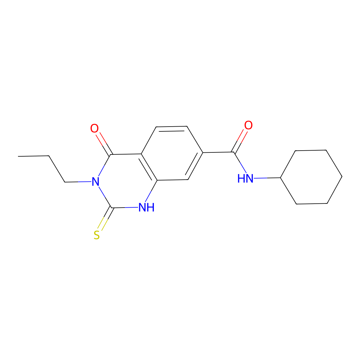 N-cyclohexyl-4-oxo-3-propyl-2-sulfanylidene-1H-quinazoline-7-carboxamide molecular structure, CAS 403727-75-3