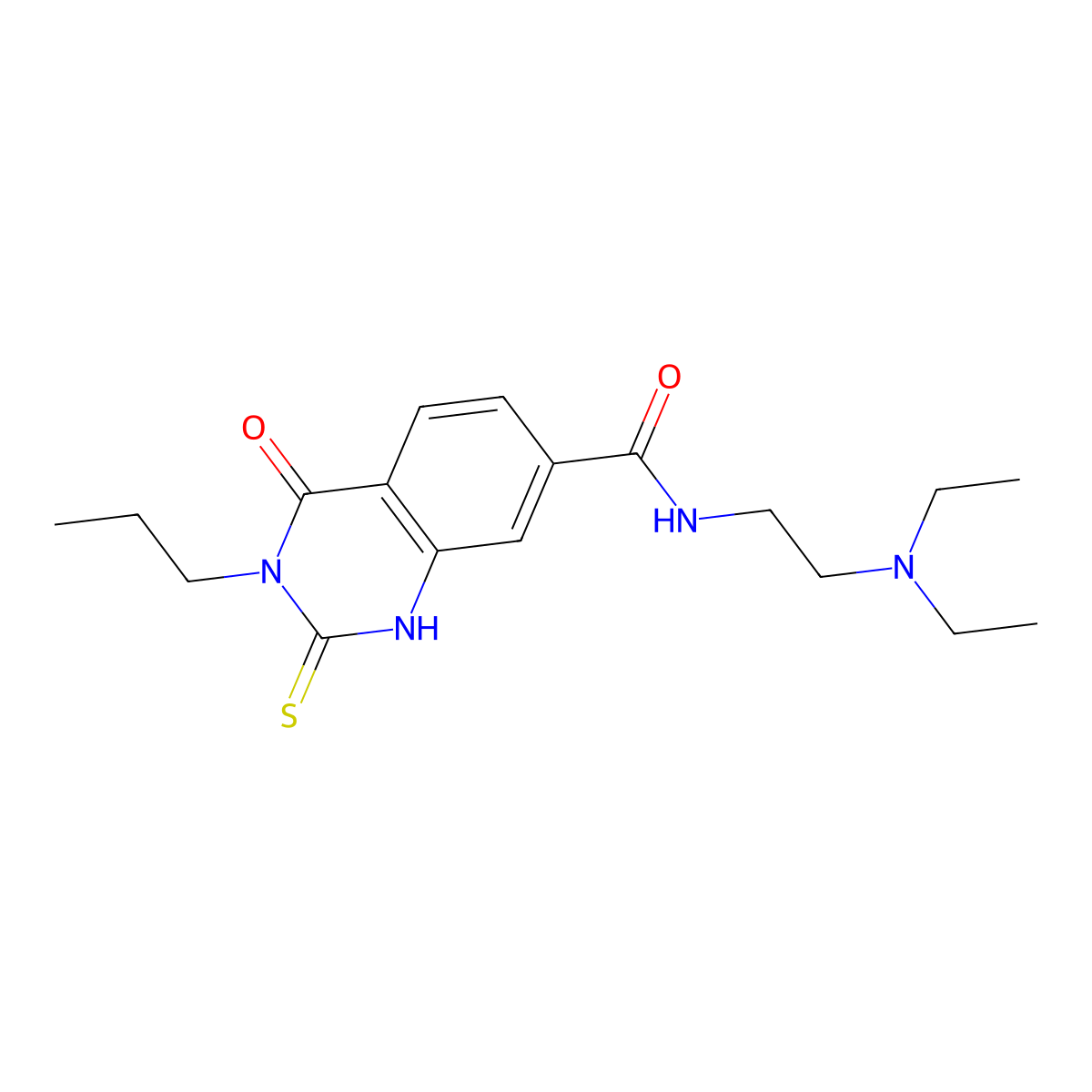 N-(2-(diethylamino)ethyl)-4-oxo-3-propyl-2-thioxo-1,2,3,4-tetrahydroquinazoline-7-carboxamide molecular structure, CAS 403727-83-3