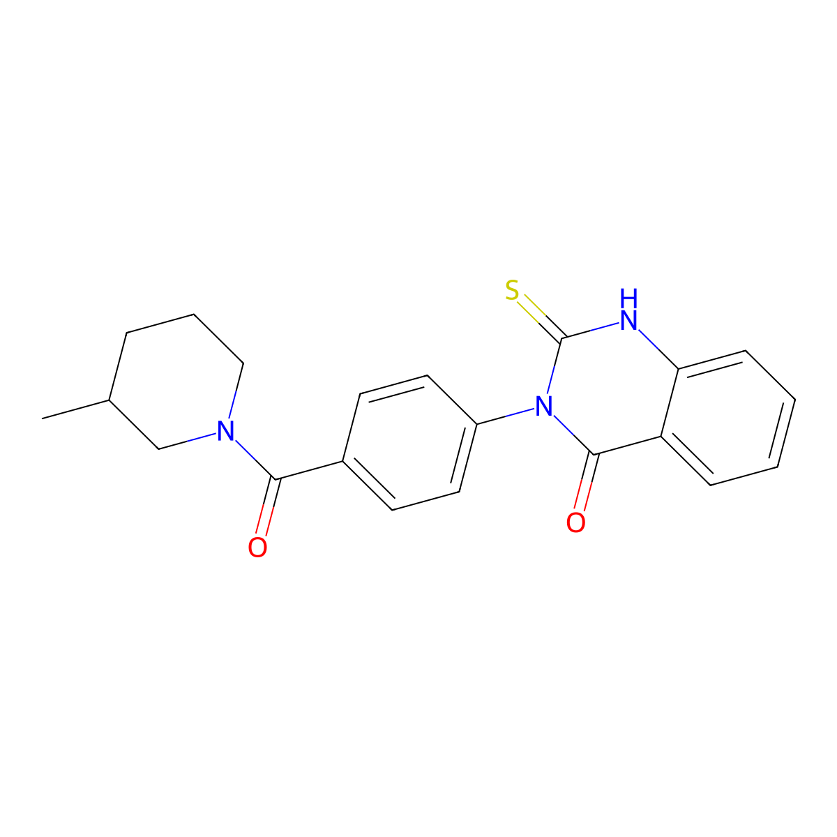 3-[4-(3-methylpiperidine-1-carbonyl)phenyl]-2-sulfanylidene-1H-quinazolin-4-one molecular structure, CAS 403727-89-9