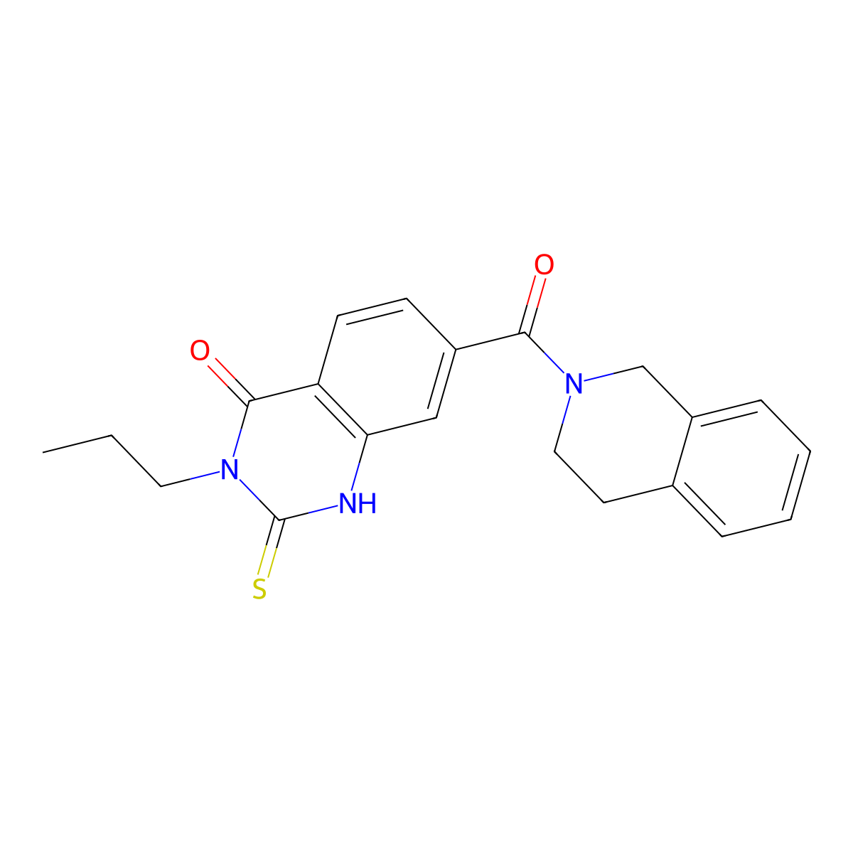 3-propyl-7-(1,2,3,4-tetrahydroisoquinoline-2-carbonyl)-2-thioxo-2,3-dihydroquinazolin-4(1H)-one molecular structure, CAS 403727-90-2