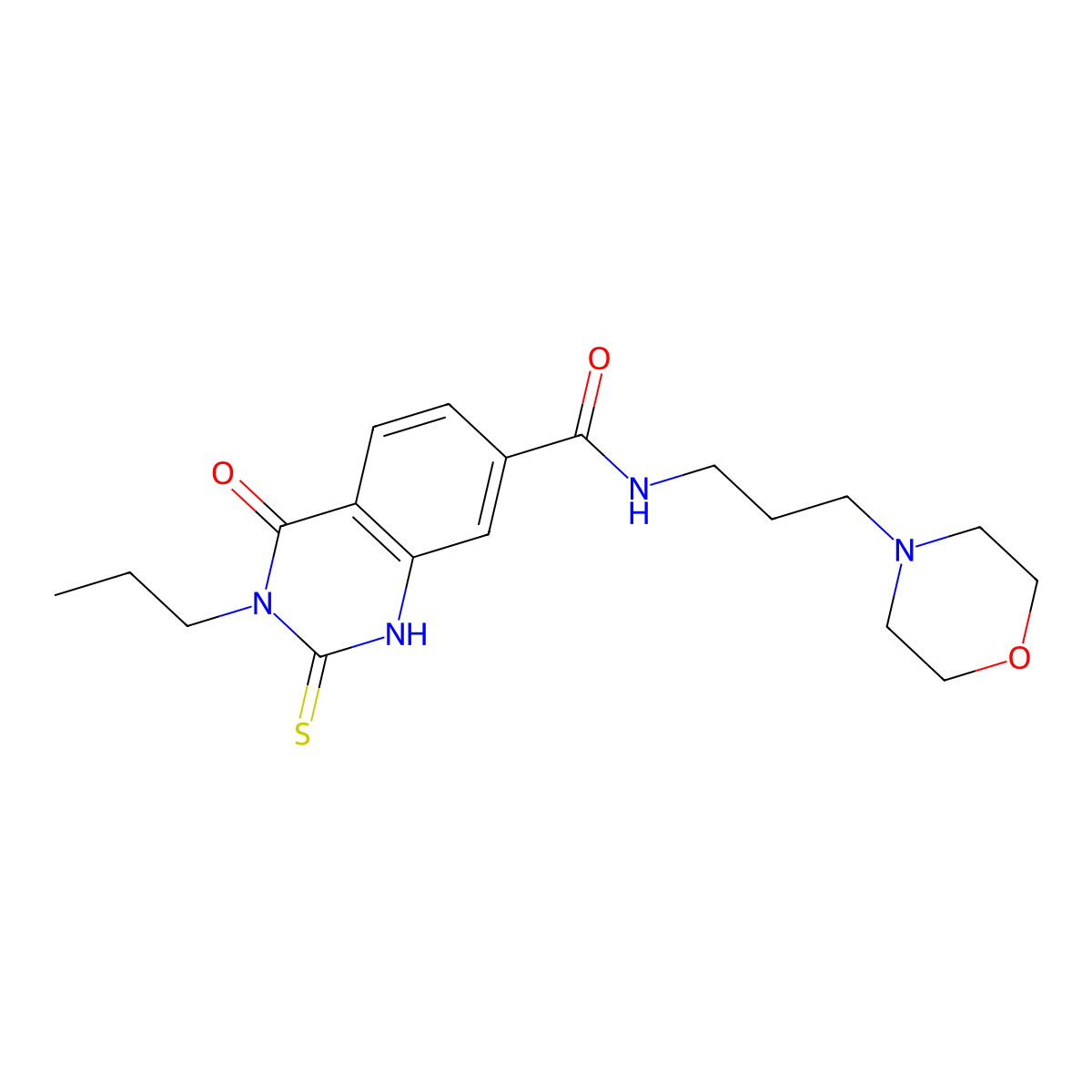 N-(3-morpholin-4-ylpropyl)-4-oxo-3-propyl-2-sulfanylidene-1H-quinazoline-7-carboxamide molecular structure, CAS 403728-00-7