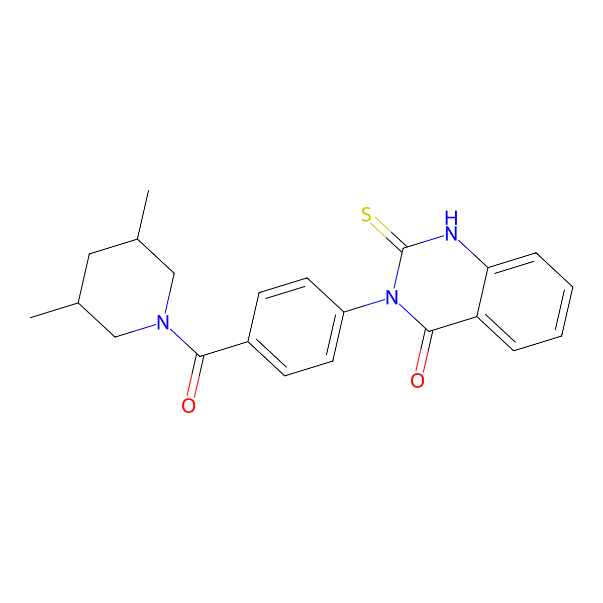 3-[4-(3,5-dimethylpiperidine-1-carbonyl)phenyl]-2-sulfanylidene-1H-quinazolin-4-one molecular structure, CAS 403728-01-8