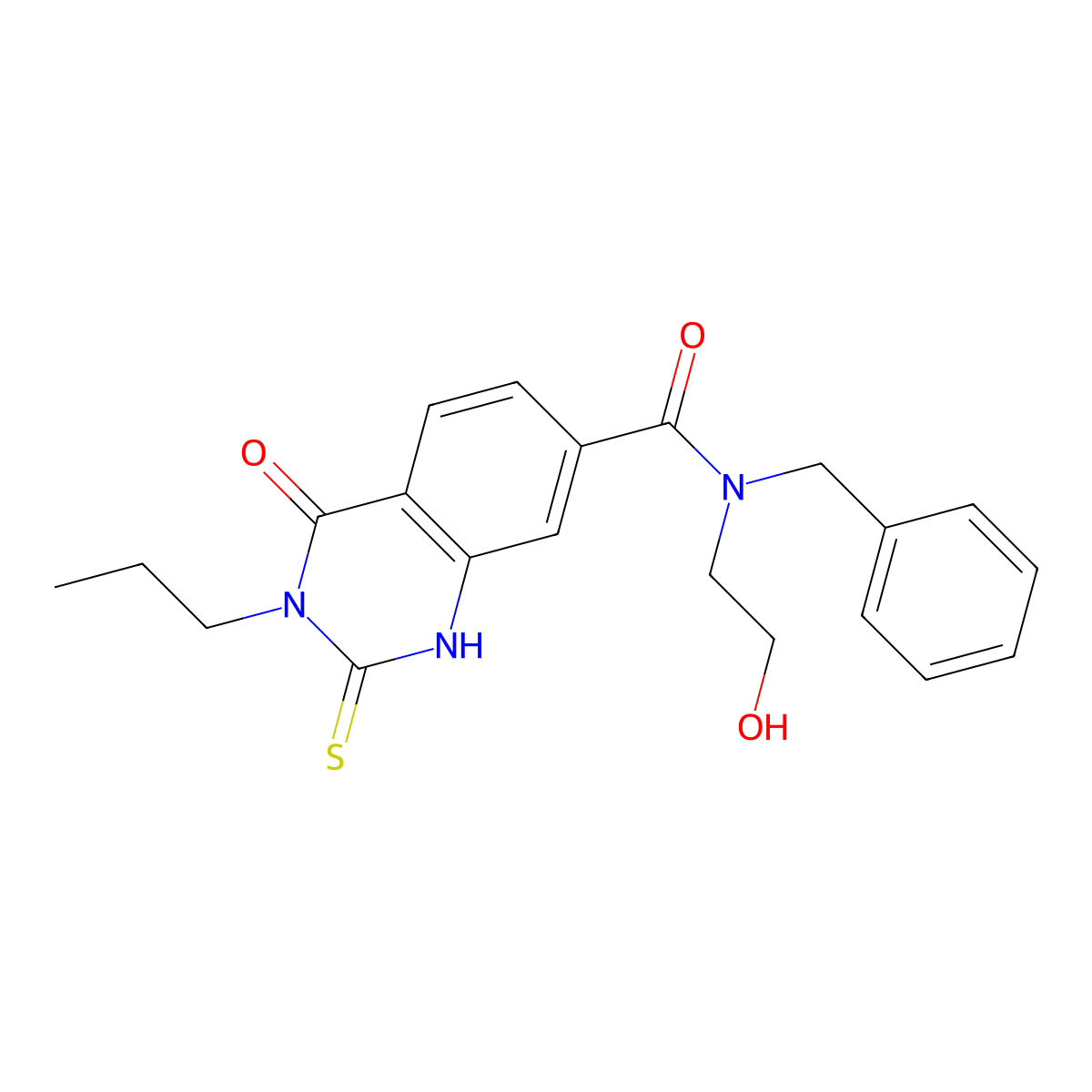 N-benzyl-N-(2-hydroxyethyl)-4-oxo-3-propyl-2-sulfanylidene-1H-quinazoline-7-carboxamide molecular structure, CAS 403728-02-9