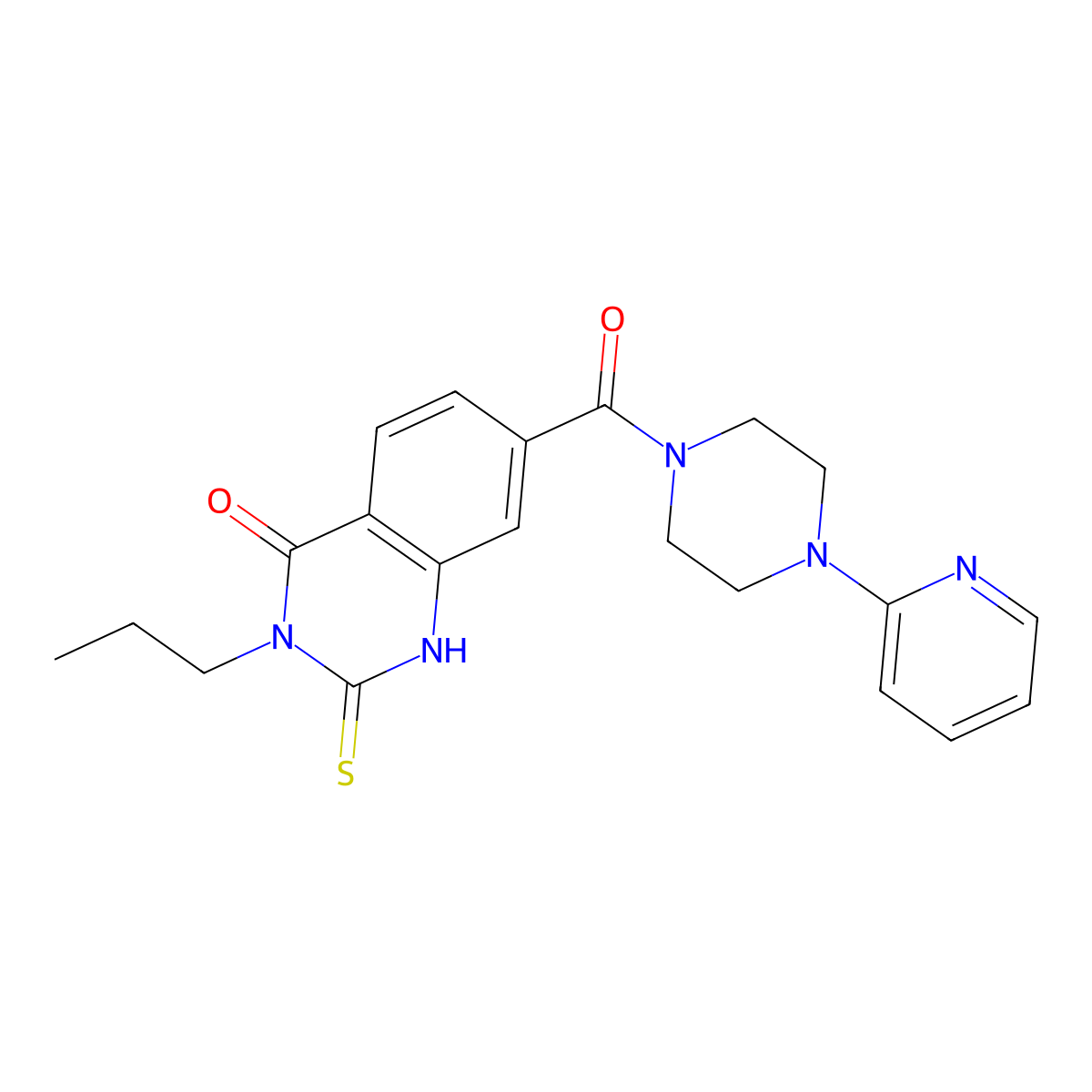 3-propyl-7-(4-pyridin-2-ylpiperazine-1-carbonyl)-2-sulfanylidene-1H-quinazolin-4-one molecular structure, CAS 403728-14-3