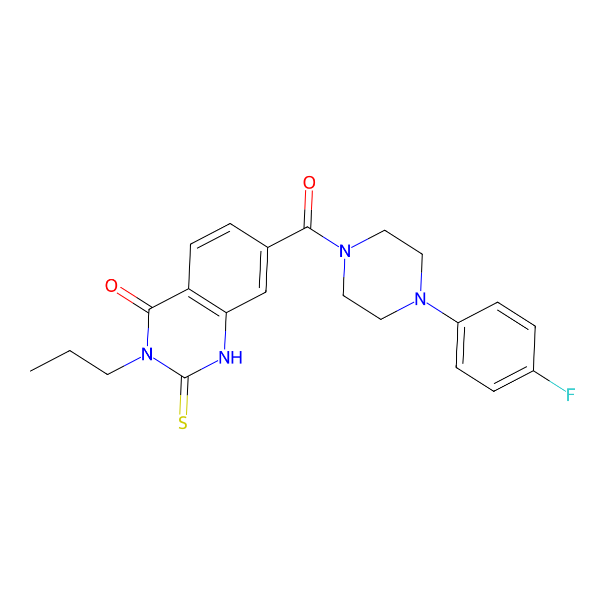 7-[4-(4-fluorophenyl)piperazine-1-carbonyl]-3-propyl-2-sulfanylidene-1H-quinazolin-4-one molecular structure, CAS 403728-29-0