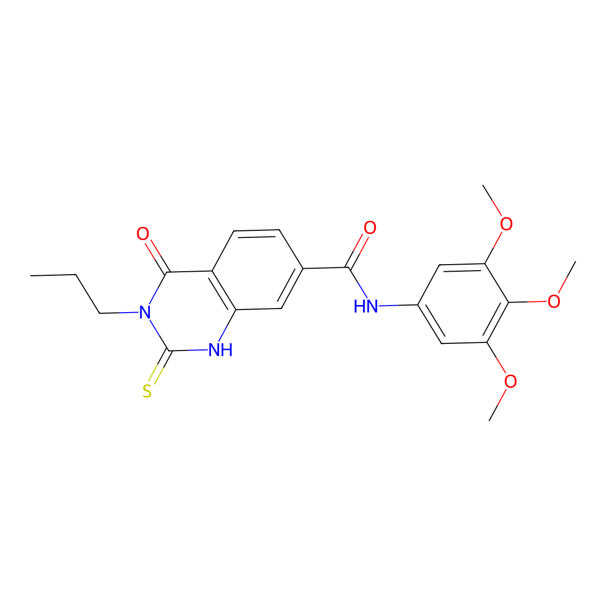 4-oxo-3-propyl-2-sulfanylidene-N-(3,4,5-trimethoxyphenyl)-1H-quinazoline-7-carboxamide molecular structure, CAS 403728-31-4