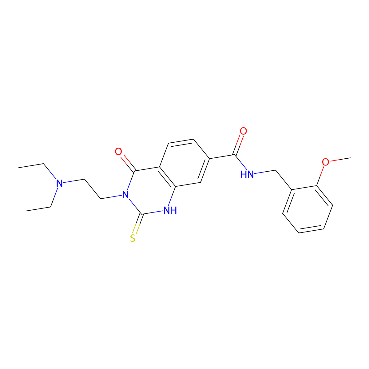 3-(2-(diethylamino)ethyl)-N-(2-methoxybenzyl)-4-oxo-2-thioxo-1,2,3,4-tetrahydroquinazoline-7-carboxamide molecular structure, CAS 403728-40-5
