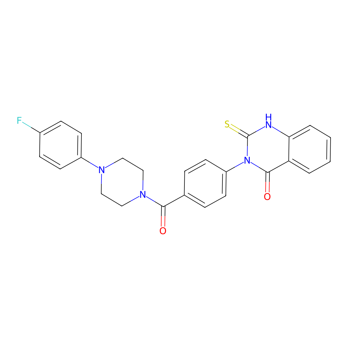 3-[4-[4-(4-fluorophenyl)piperazine-1-carbonyl]phenyl]-2-sulfanylidene-1H-quinazolin-4-one molecular structure, CAS 403728-55-2