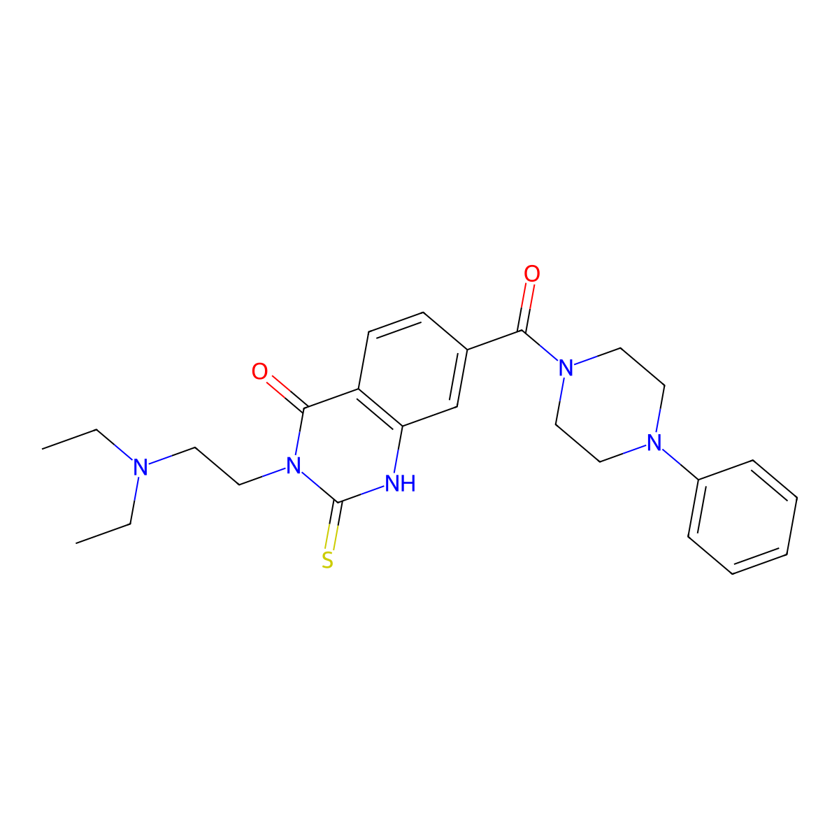 3-(2-(diethylamino)ethyl)-7-(4-phenylpiperazine-1-carbonyl)-2-thioxo-2,3-dihydroquinazolin-4(1H)-one molecular structure, CAS 403728-57-4
