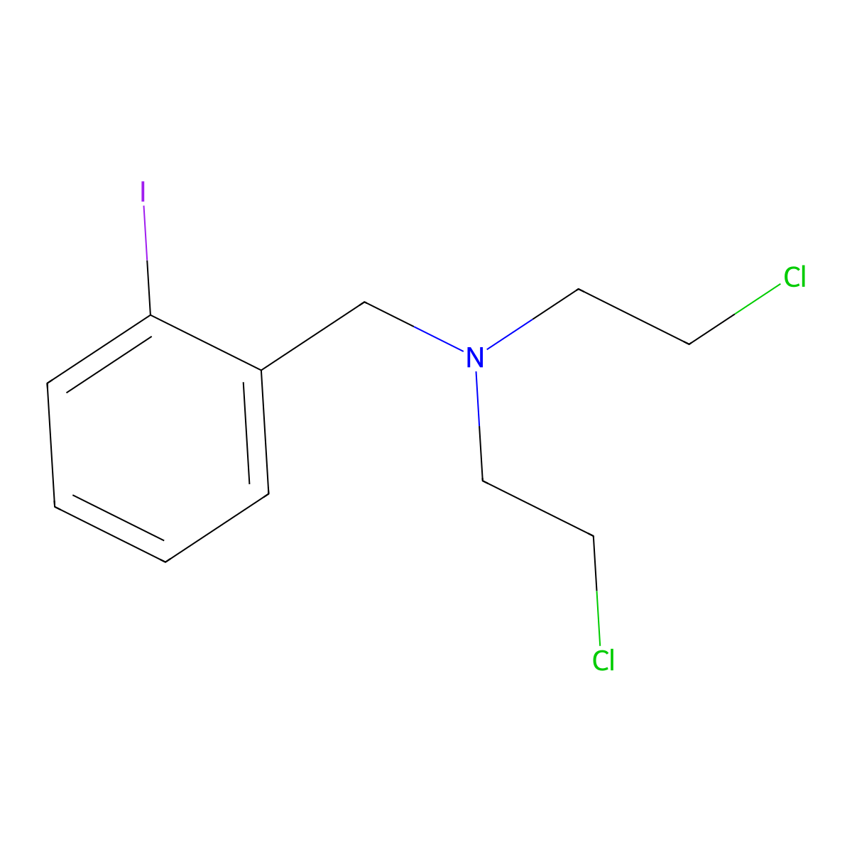 N,N-Bis(2-chloroethyl)-o-iodobenzylamine molecular structure, CAS 40373-00-0