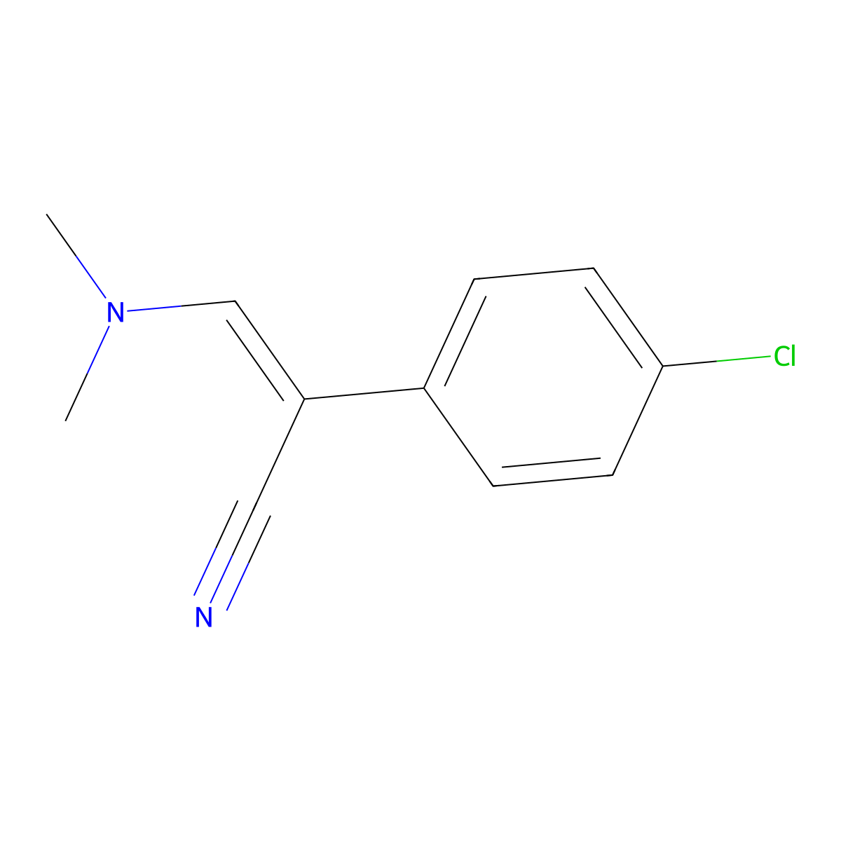 2-(4-Chlorophenyl)-3-(dimethylamino)acrylonitrile molecular structure, CAS 40373-88-4