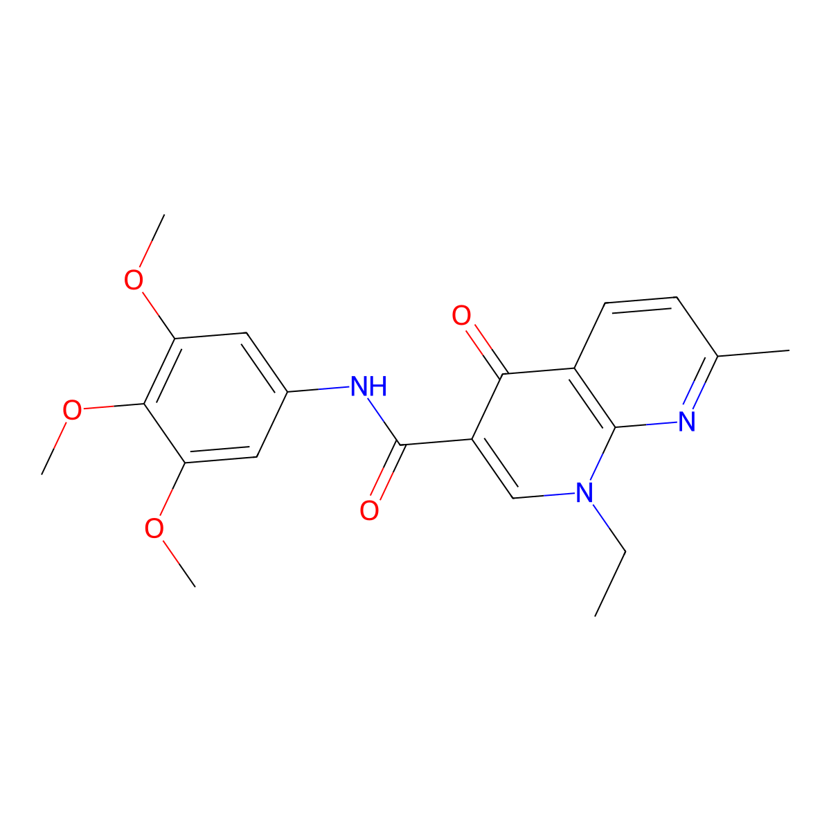 1-ethyl-7-methyl-4-oxo-N-(3,4,5-trimethoxyphenyl)-1,4-dihydro-1,8-naphthyridine-3-carboxamide molecular structure, CAS 403734-17-8