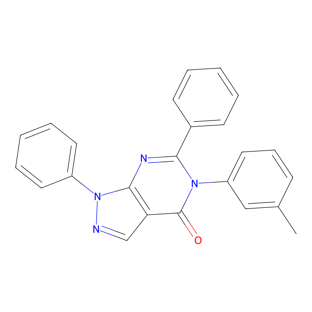 5-(3-Methylphenyl)-1,6-diphenylpyrazolo[3,4-d]pyrimidin-4-one molecular structure, CAS 403735-96-6