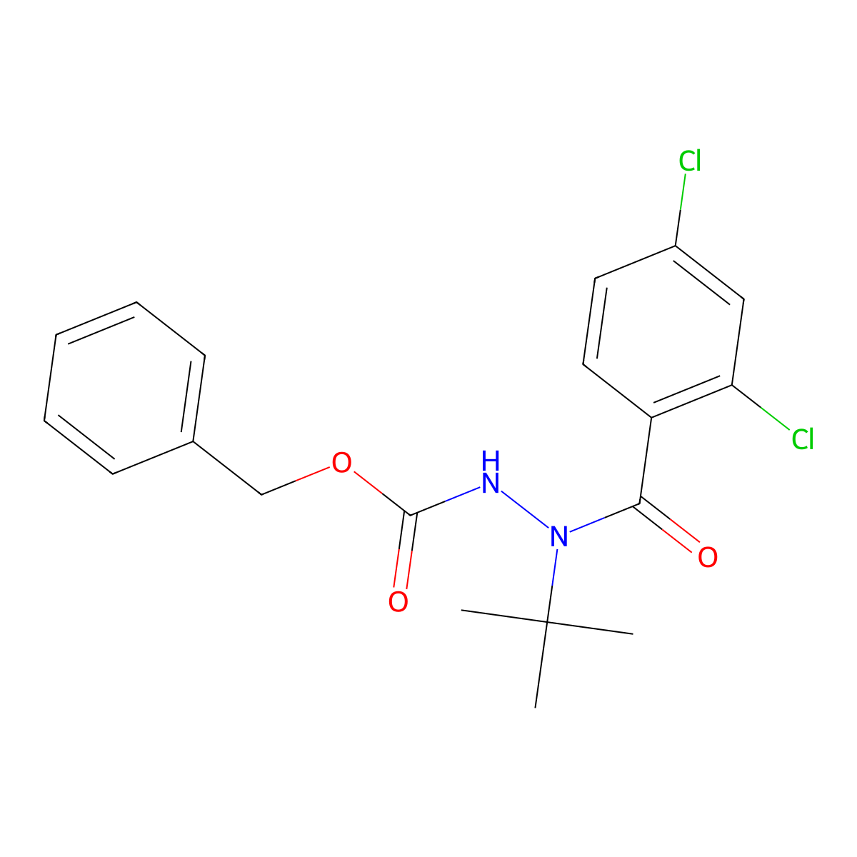 Benzyl 2-tert-butyl-2-(2,4-dichlorobenzoyl)hydrazinecarboxylate molecular structure, CAS 403739-70-8