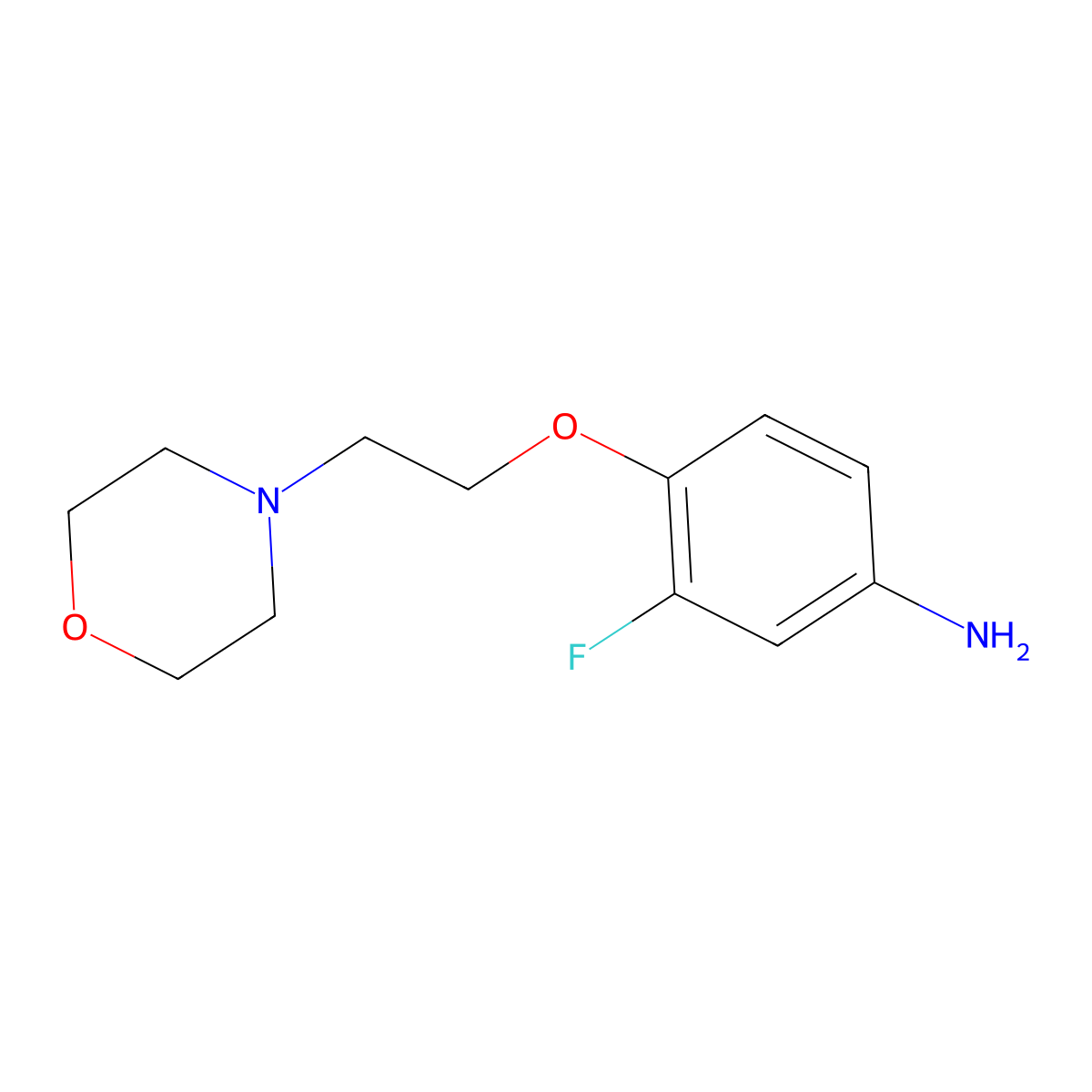 3-Fluoro-4-[2-(4-morpholinyl)ethoxy]phenylamine molecular structure, CAS 403741-00-4