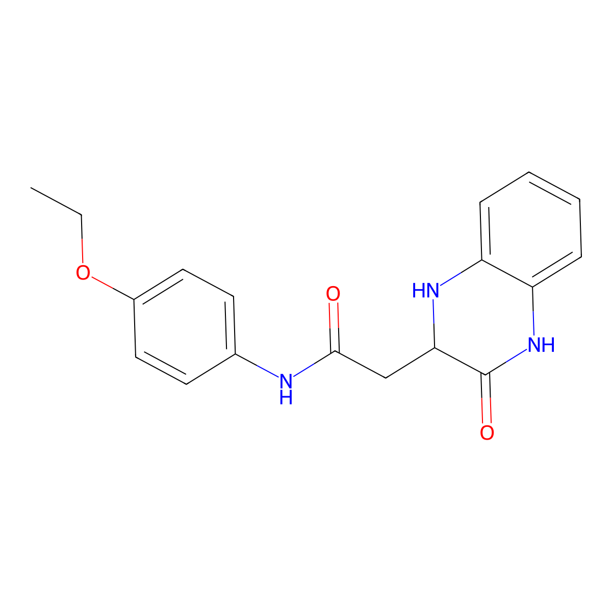 N-(4-ethoxyphenyl)-2-(3-oxo-1,2,3,4-tetrahydroquinoxalin-2-yl)acetamide molecular structure, CAS 40375-94-8