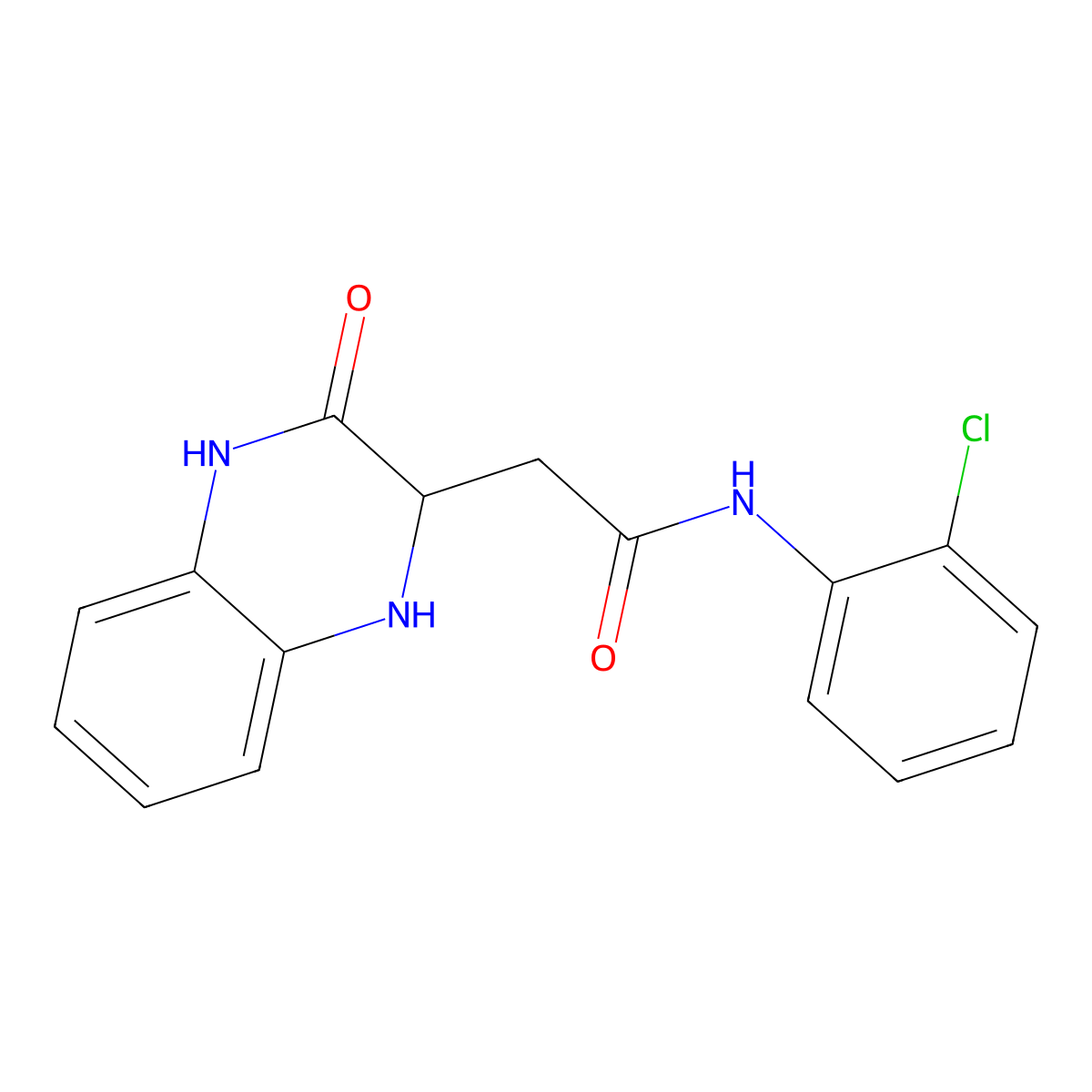 N-(2-chlorophenyl)-2-(3-oxo-1,2,3,4-tetrahydroquinoxalin-2-yl)acetamide molecular structure, CAS 40375-97-1
