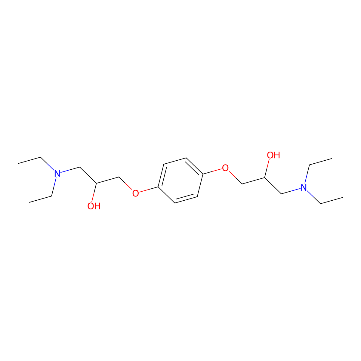 3-(Diethylamino)-1-{4-[3-(diethylamino)-2-hydroxypropoxy]phenoxy}propan-2-ol molecular structure, CAS 40376-71-4