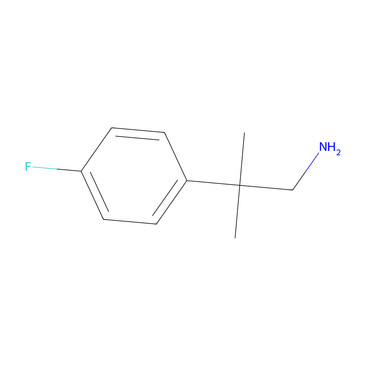 2-(4-Fluorophenyl)-2-methylpropan-1-amine molecular structure, CAS 40377-35-3