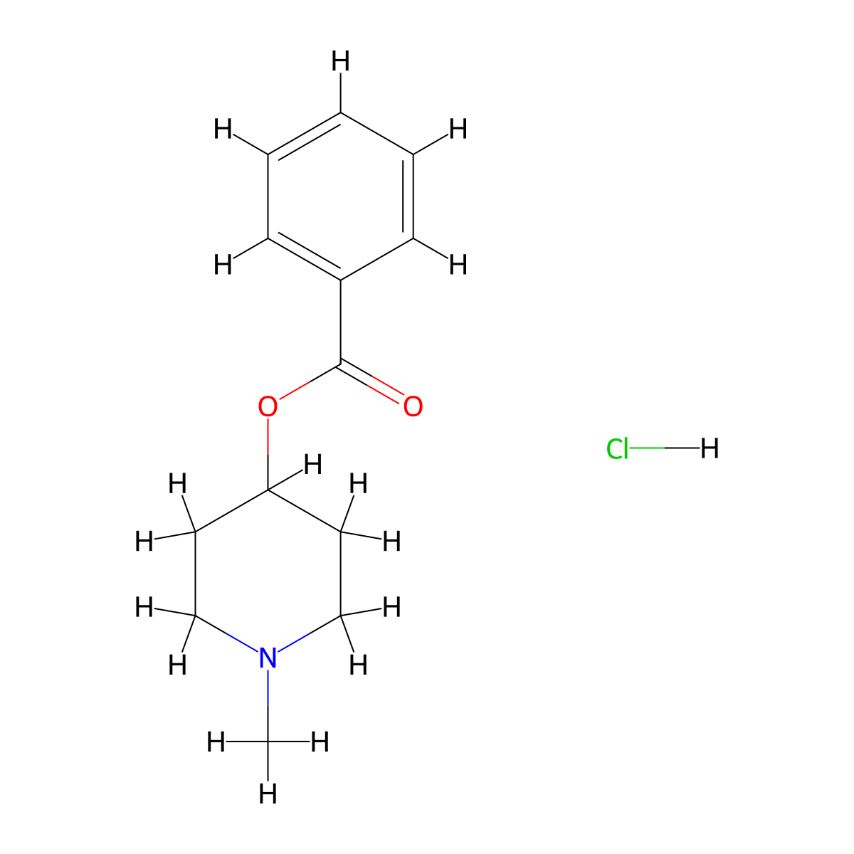 4-Piperidinol, 1-methyl-, benzoate, hydrochloride molecular structure, CAS 40378-58-3