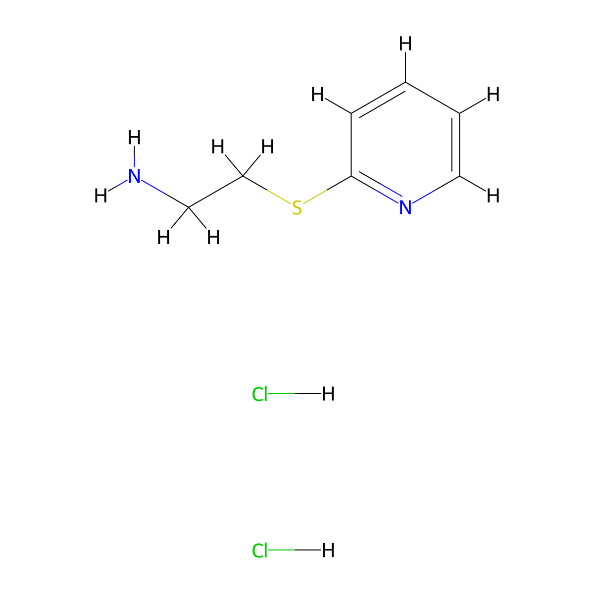 [2-(2-Pyridinylthio)ethyl]amine dihydrochloride molecular structure, CAS 40379-31-5