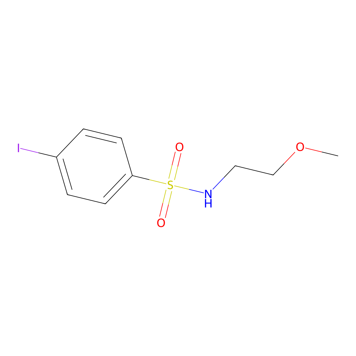 4-iodo-N-(2-methoxyethyl)benzenesulfonamide molecular structure, CAS 403792-77-8