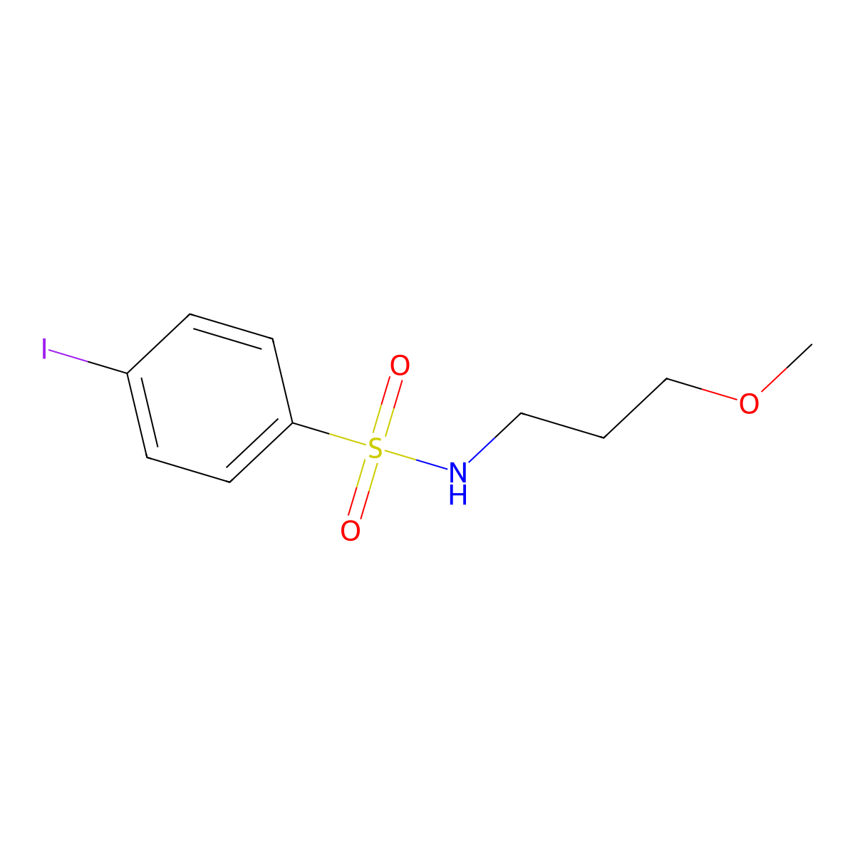 4-iodo-N-(3-methoxypropyl)benzenesulfonamide molecular structure, CAS 403793-09-9