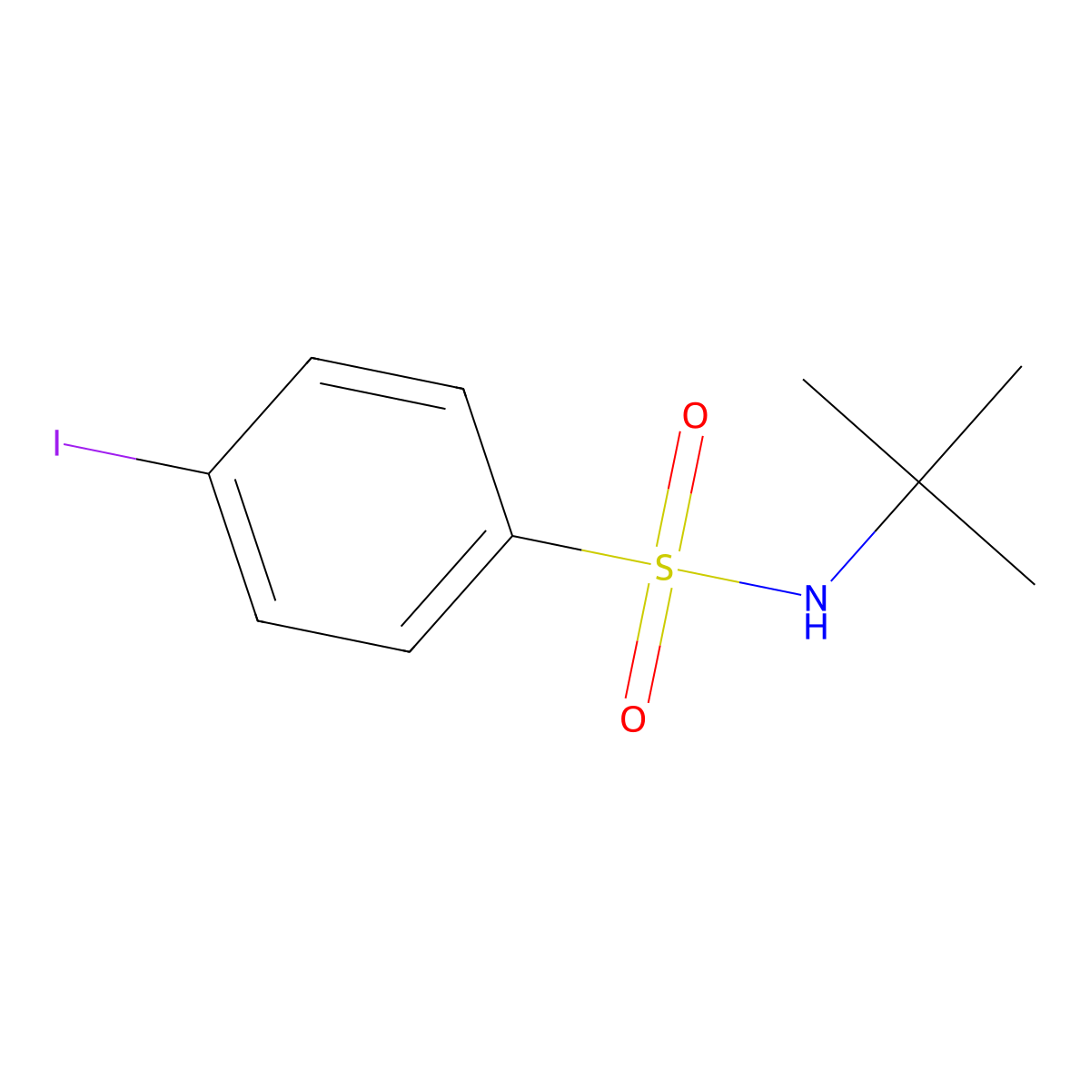 N-tert-butyl-4-iodobenzenesulfonamide molecular structure, CAS 403793-15-7