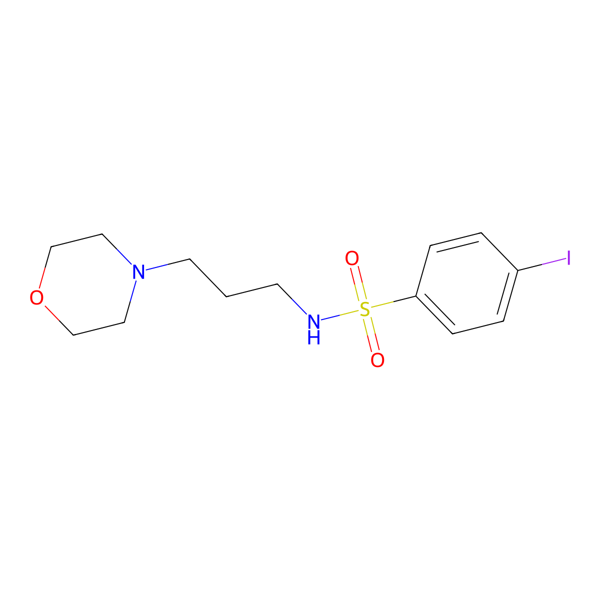 N-(3-Morpholinopropyl)-4-iodobenzenesulphonamide molecular structure, CAS 403793-23-7