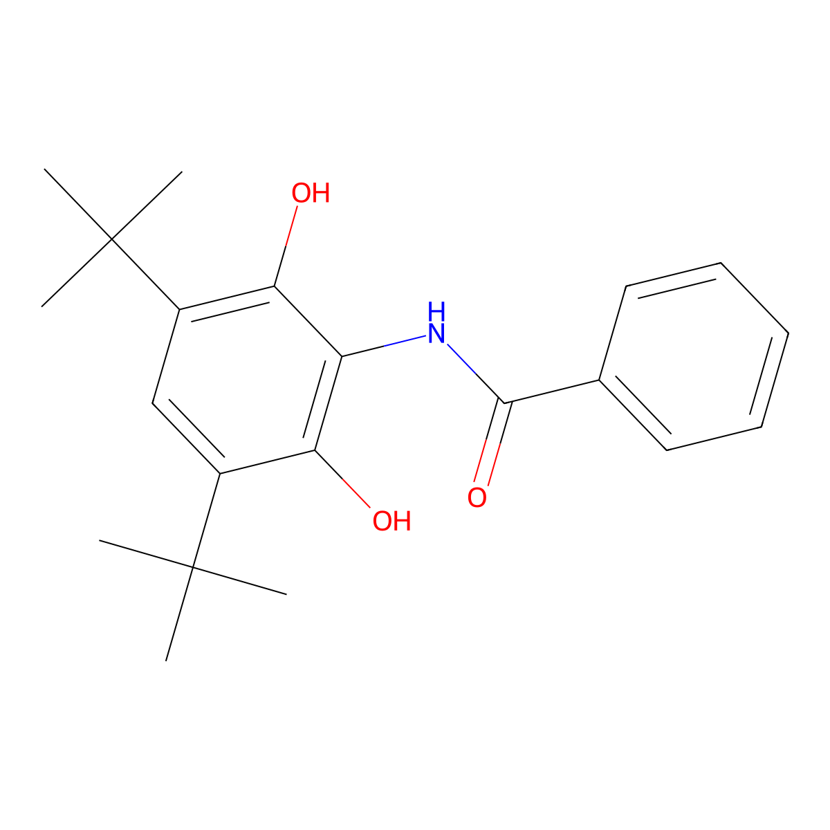N-(3,5-di-tert-butyl-2,6-dihydroxyphenyl)benzamide molecular structure, CAS 403793-75-9