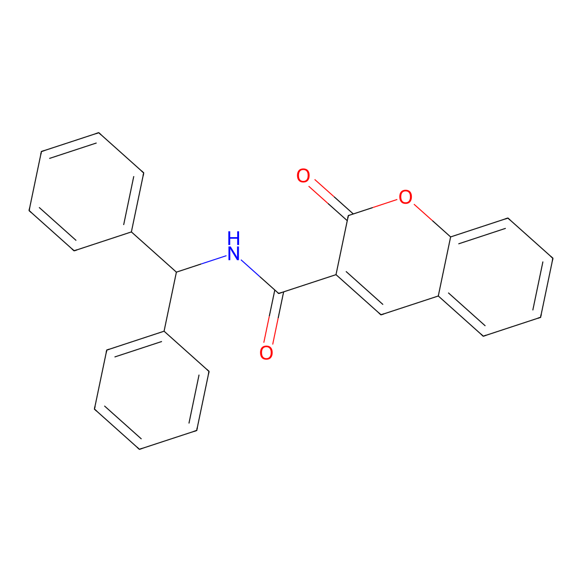 N-(diphenylmethyl)-2-oxo-2H-chromene-3-carboxamide molecular structure, CAS 403797-70-6