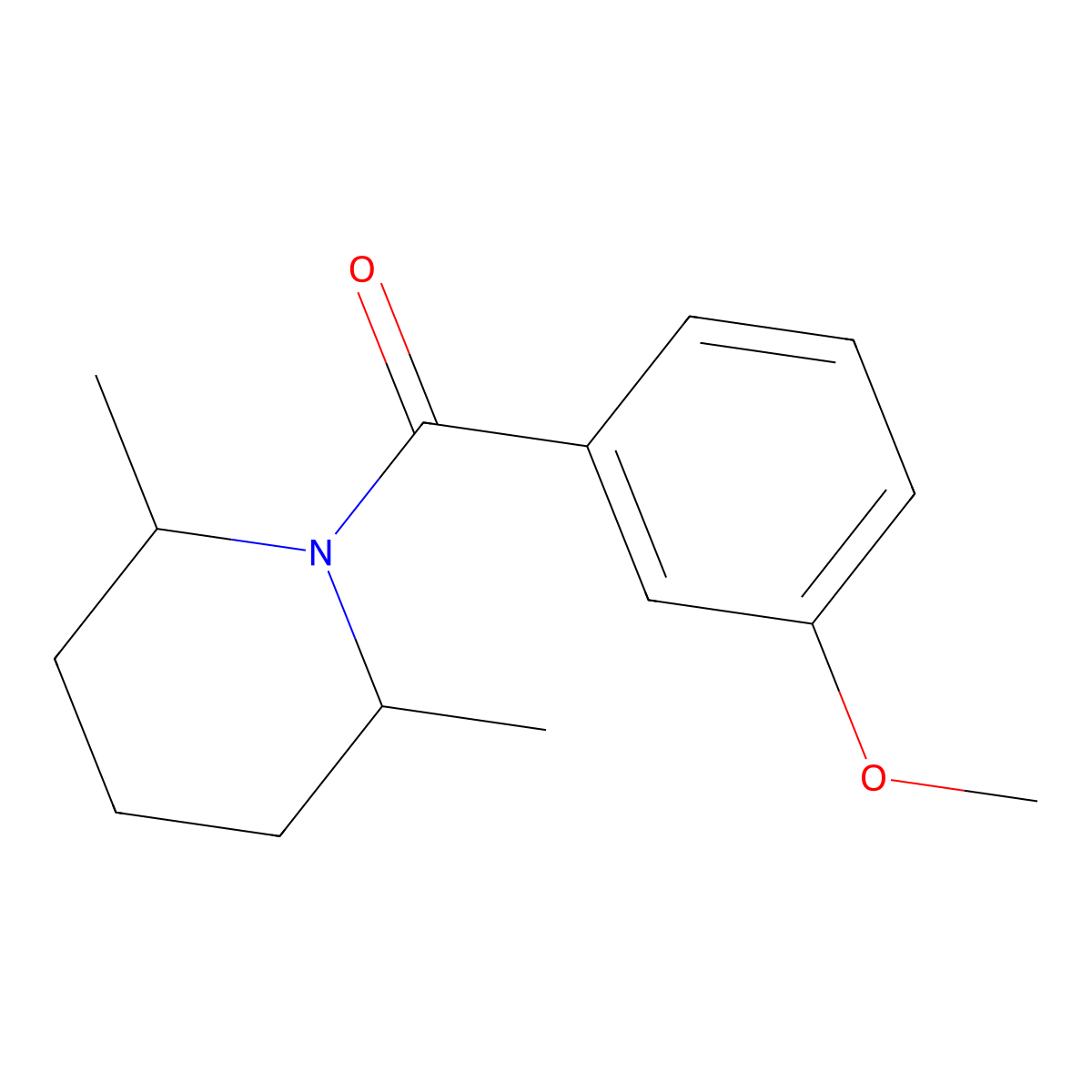 (2,6-Dimethylpiperidin-1-yl)(3-methoxyphenyl)methanone molecular structure, CAS 403799-76-8
