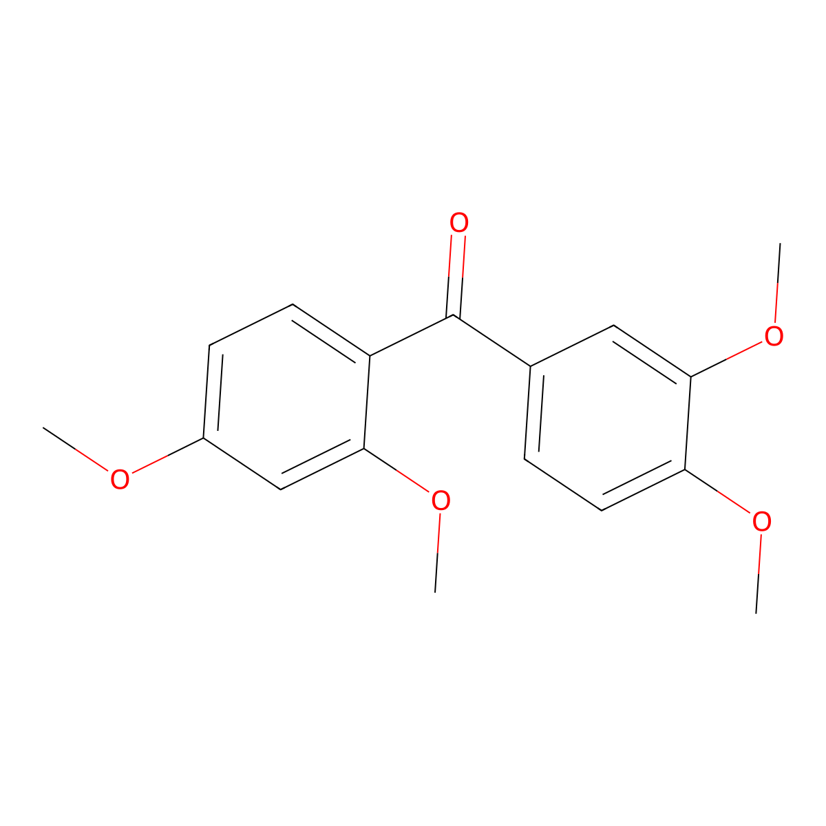 (2,4-Dimethoxyphenyl)(3,4-dimethoxyphenyl)methanone molecular structure, CAS 4038-17-9
