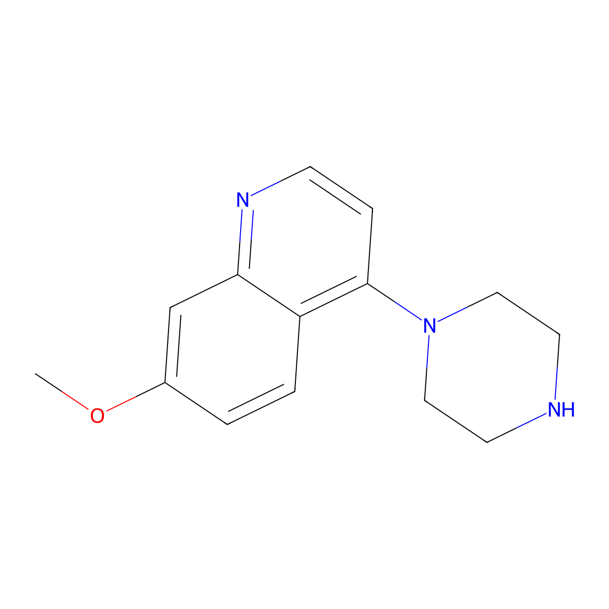 7-Methoxy-4-(piperazin-1-yl)quinoline molecular structure, CAS 4038-97-5