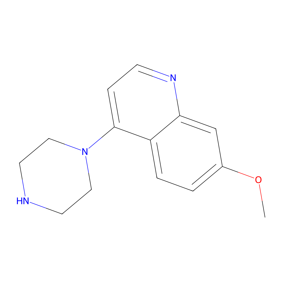 7-Methoxy-4-(piperazin-1-yl)quinoline molecular structure, CAS 4038-97-5