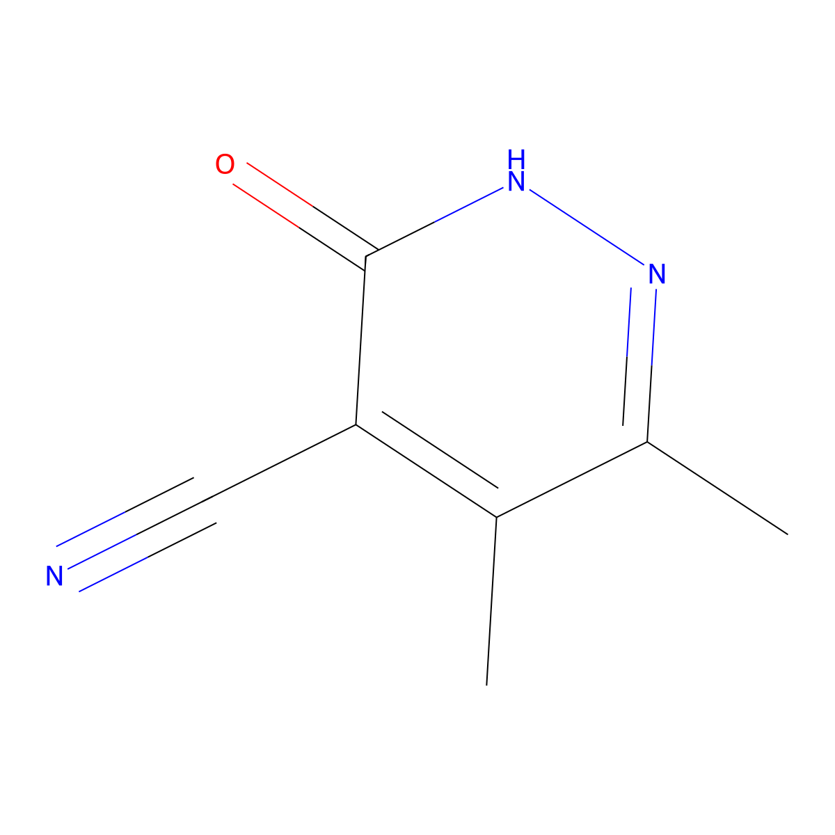 2,3-Dihydro-5,6-dimethyl-3-oxo-4-pyridazinecarbonitrile molecular structure, CAS 40380-36-7