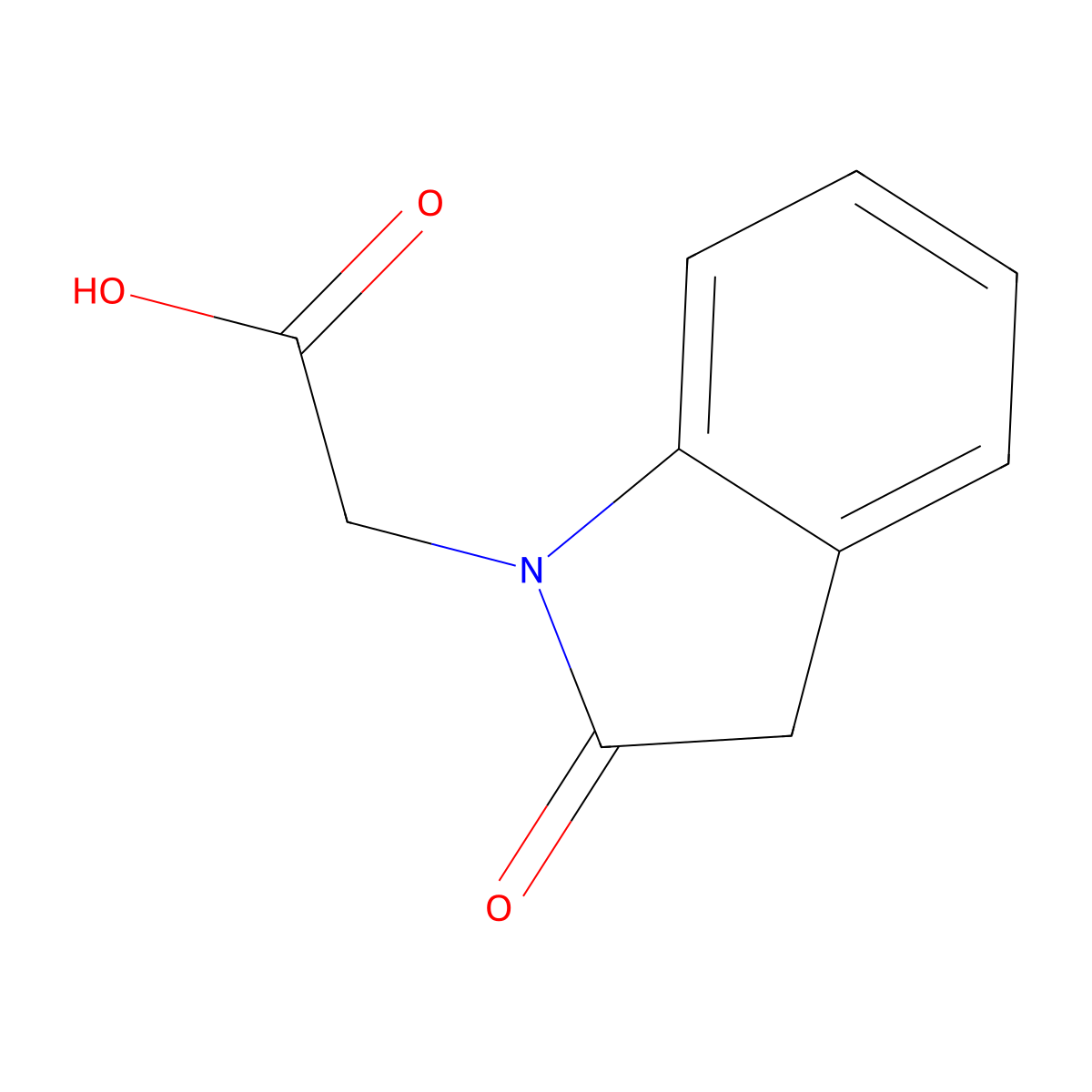 2-(2-oxo-2,3-dihydro-1H-indol-1-yl)acetic acid molecular structure, CAS 40380-68-5