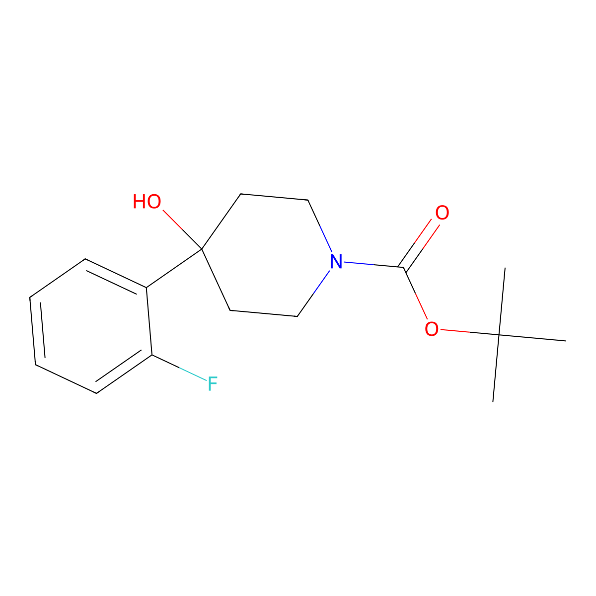 tert-Butyl 4-(2-fluorophenyl)-4-hydroxypiperidine-1-carboxylate molecular structure, CAS 403806-35-9