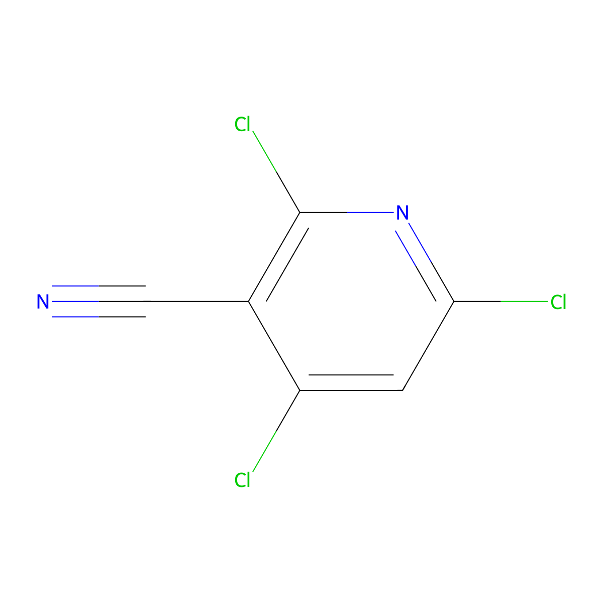 3-Pyridinecarbonitrile, 2,4,6-trichloro- molecular structure, CAS 40381-91-7