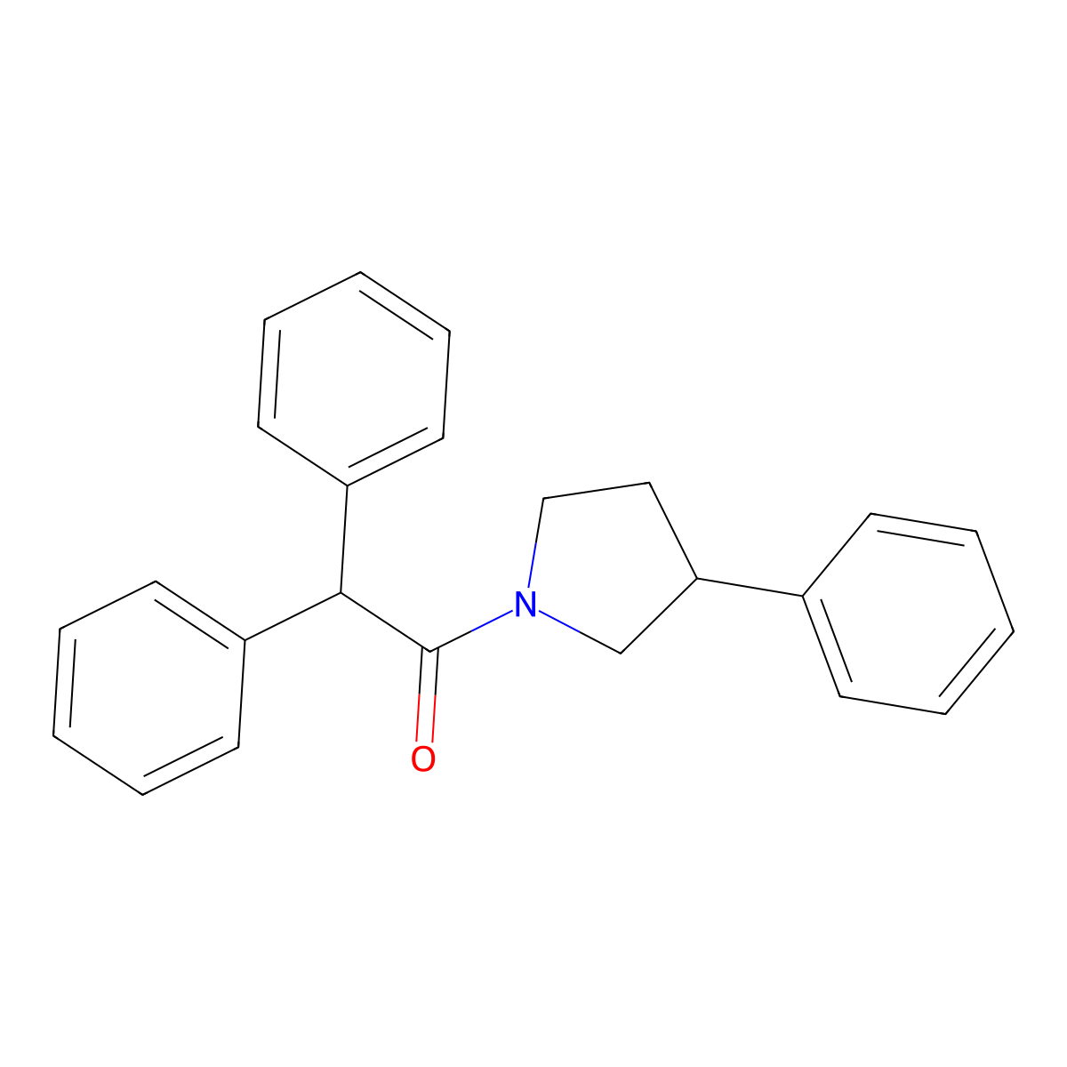 2,2-Diphenyl-1-(3-phenylpyrrolidin-1-yl)ethanone molecular structure, CAS 403813-53-6