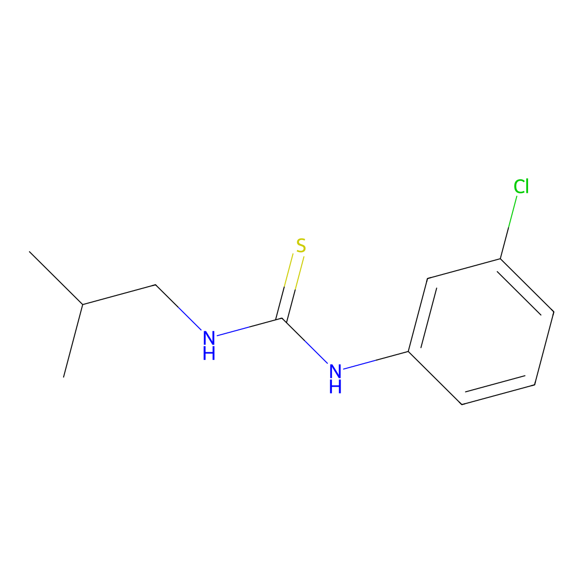 1-(3-Chlorophenyl)-3-(2-methylpropyl)thiourea molecular structure, CAS 403816-07-9
