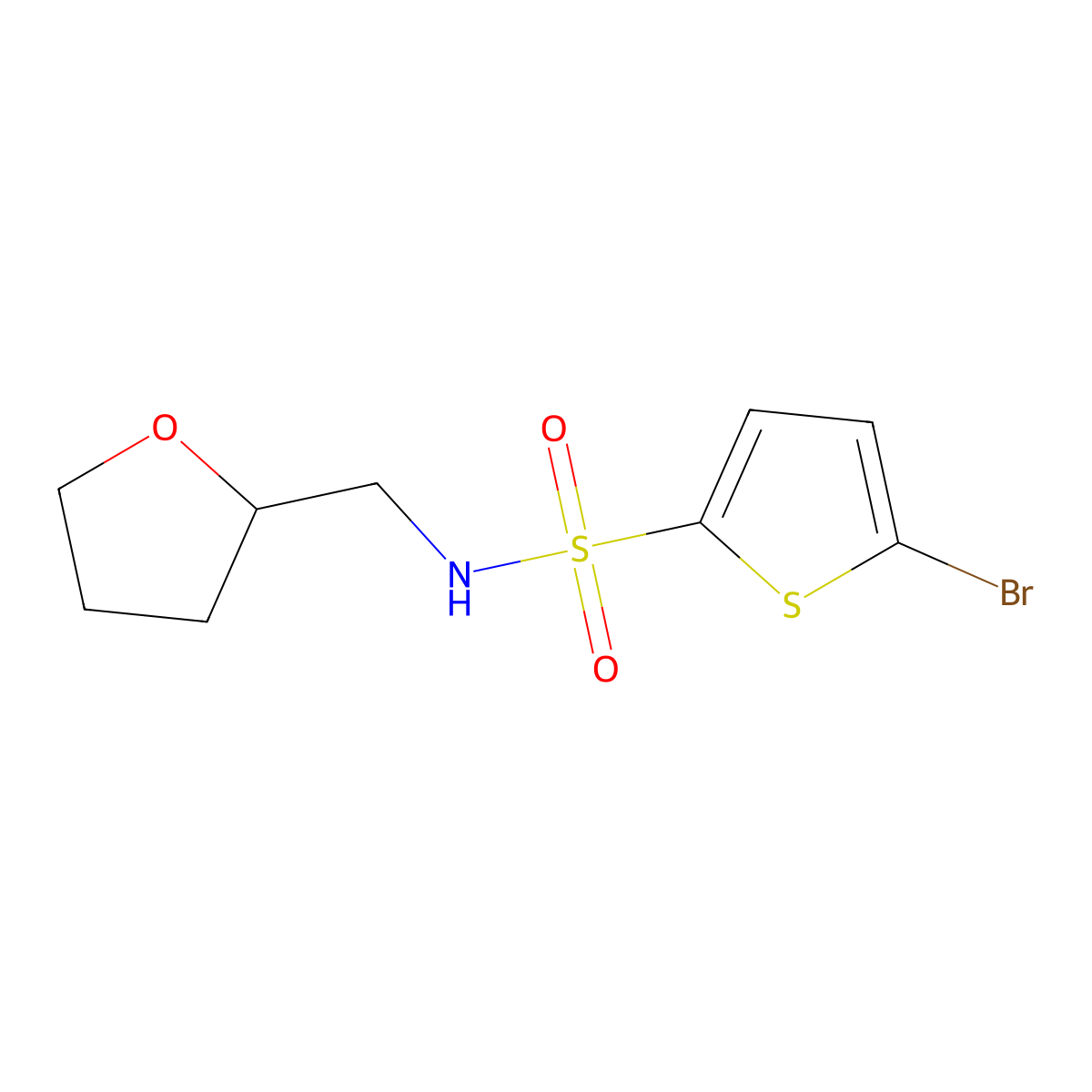 5-bromo-N-(2-oxolanylmethyl)-2-thiophenesulfonamide molecular structure, CAS 403827-30-5