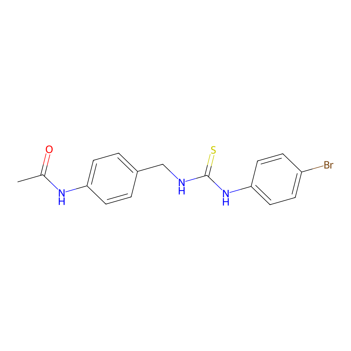 N-(4-((3-(4-bromophenyl)thioureido)methyl)phenyl)acetamide molecular structure, CAS 403830-56-8