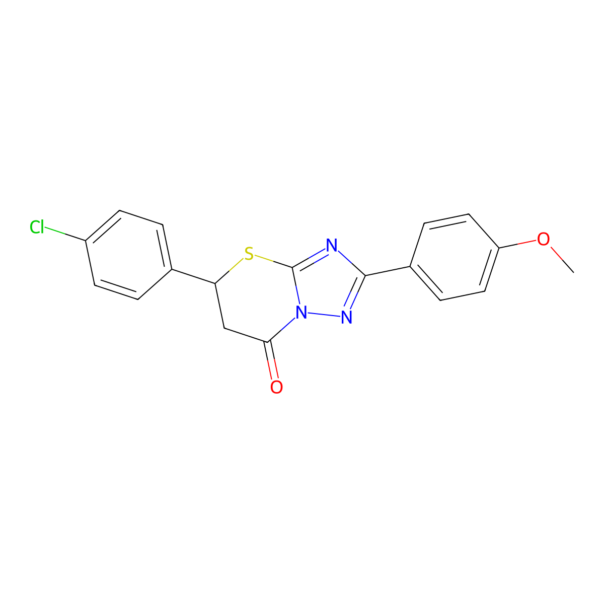 5-(4-chlorophenyl)-2-(4-methoxyphenyl)-5,6-dihydro-7H-[1,2,4]triazolo[5,1-b][1,3]thiazin-7-one molecular structure, CAS 403830-64-8